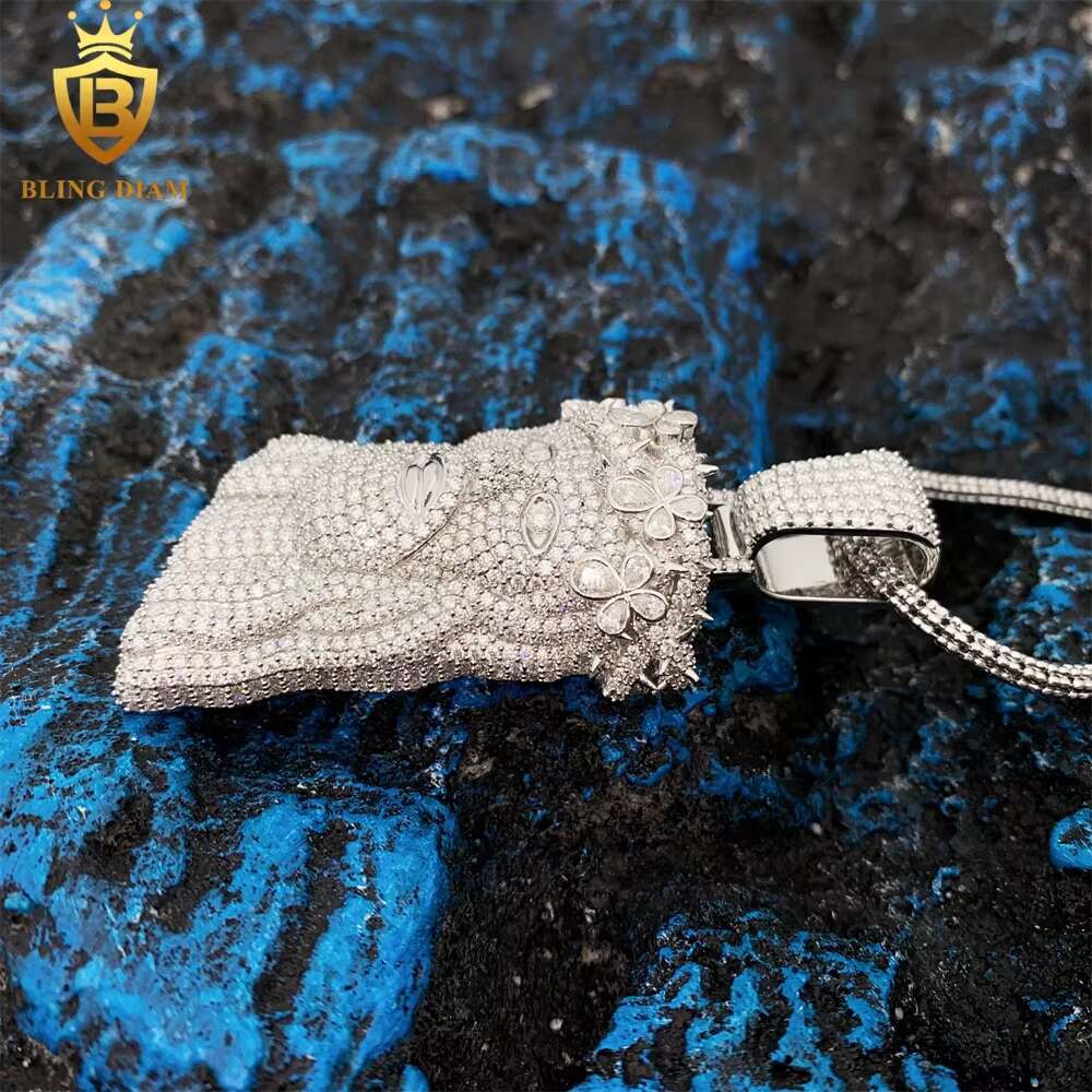 Blingdiam Hip Hop Jewelry Jesus Pendant Iced Out Pear Shape Diamond Vvs Moissanite 925 Sterling Silver Ready to Ship