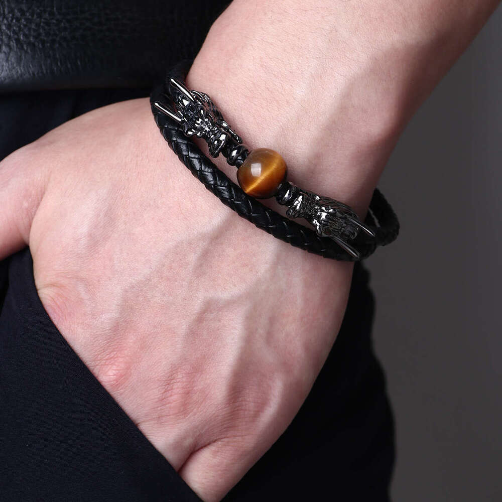 Chinese Loong Bracelet Personalized Double layer Hand woven Alloy Magnetic Buckle Hot Selling Versatile Accessories