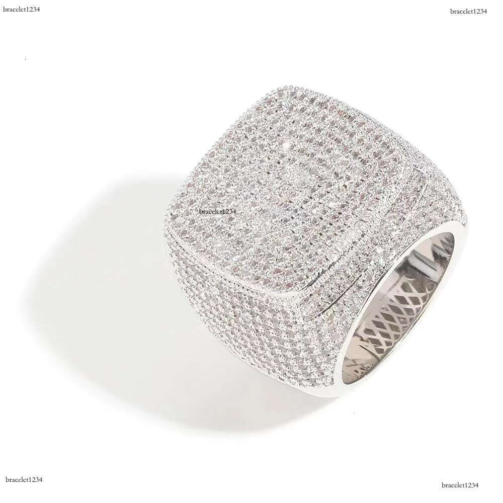 2024 Iced Out Jewelry Vvs Moissanite Men Hip Hop Real Gold Hiphop Gemstone Rings Zf Round m Champion Ring