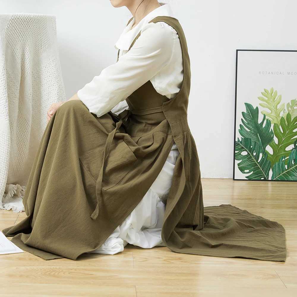 Nordic Florist Apron Cotton Gardening Coffee Shops Kitchen Aprons For Women Cooking Baking Restaurant Retro Pinafore C251124