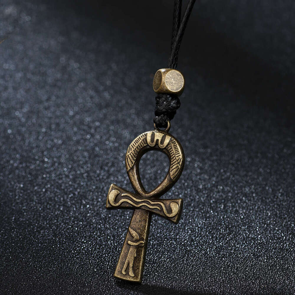 Hot selling simple fashionable hip-hop alloy pendant for both men and women, Egyptian cross adjustable necklace