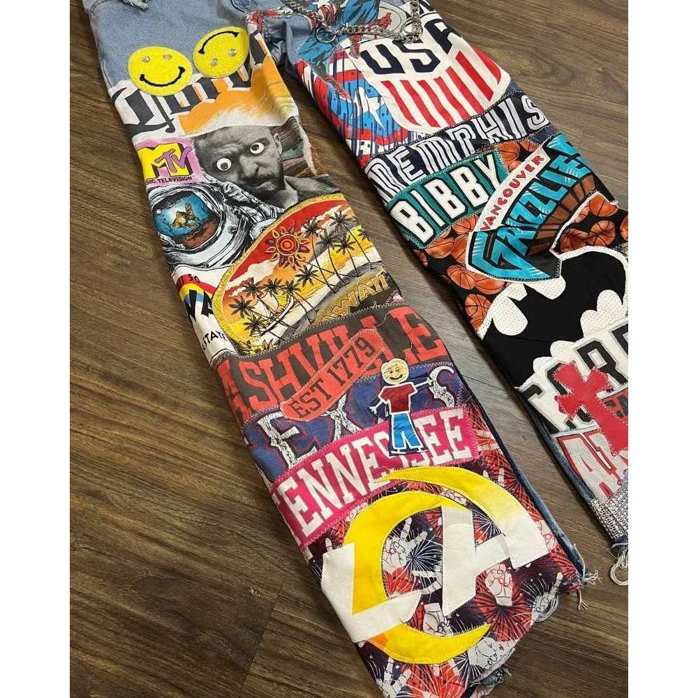 2025 High Waist Wash Trousers Jeans Cartoon Print Super Big Wide-leg Pants Men Y2k Hip-hop Rock Street Clothing free shipping