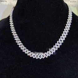 2023 Iced Out Jewelry 10mm Stone Vvs Moissanite Dia 10k Real Gold Cuban Necklace