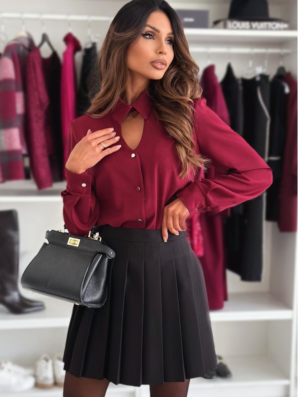 2024 autumn versatile long sleeved lapel hollow out shirt top for women