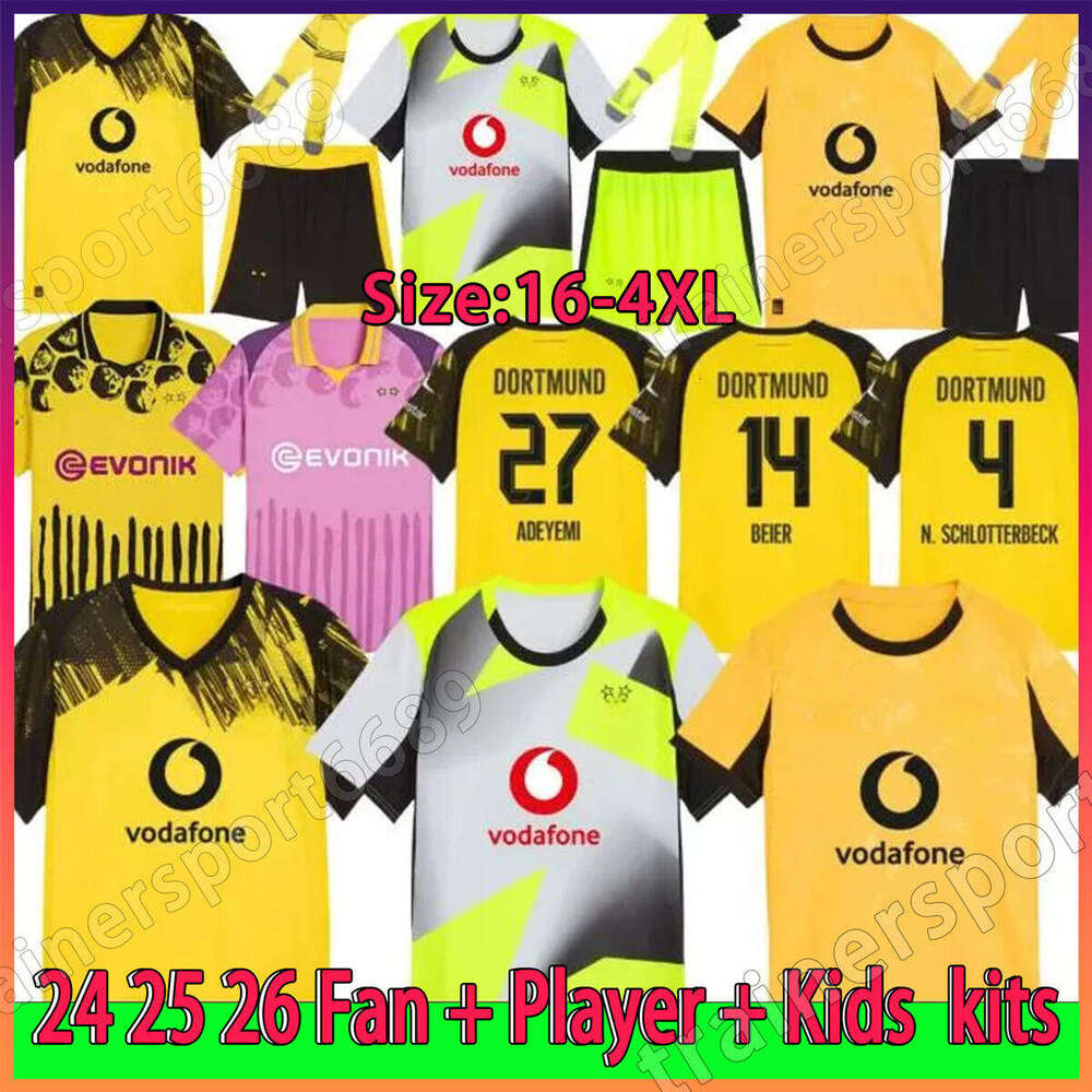 4XL Soccer Jerseys dortmund 25 26 REUS 2025 2026 soccer football kit shirt DORTMUNDs NEONGELB HUMMELS BRANDT Men Kids Special Kit maillot de foot Fullkrug Sabitzer