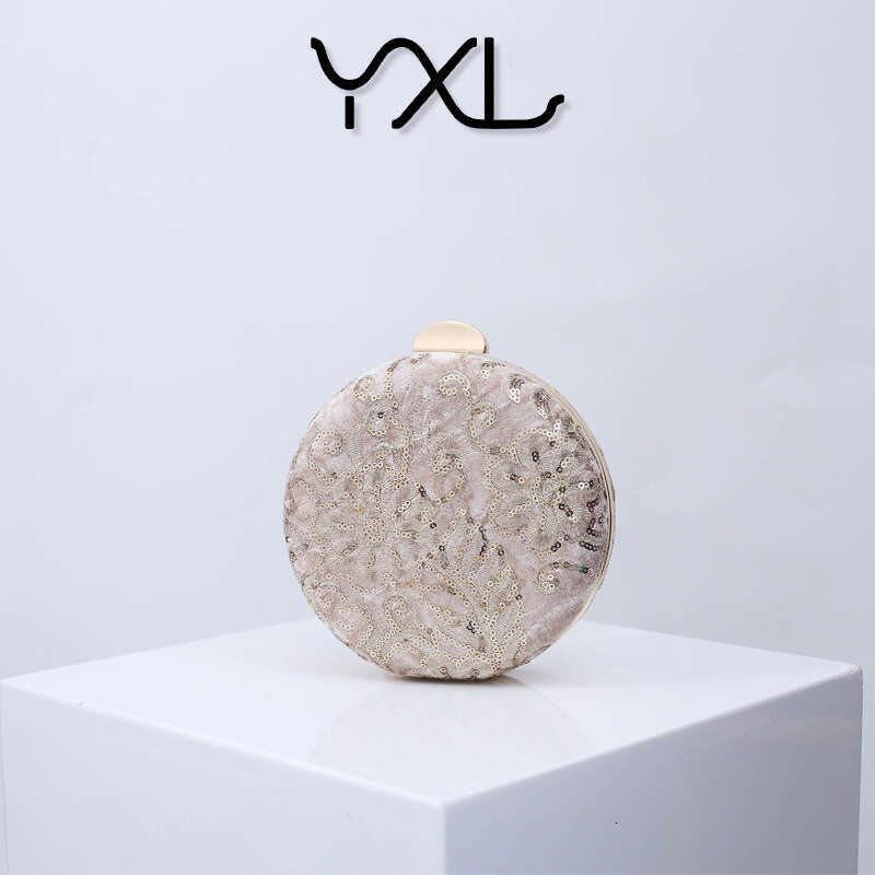 Dinner Bag Pearl Embroidered Evening Velvet Cheongsam Women S Handbag Small Round Dress Crossbody Bag Wedding Bag KQ