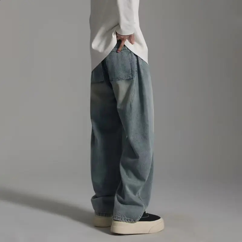 Baggy jeans Trouser mens denim pants wide leg pants mens jeans oversized cargo Korean streetwear hip-hop Harajuku 250423