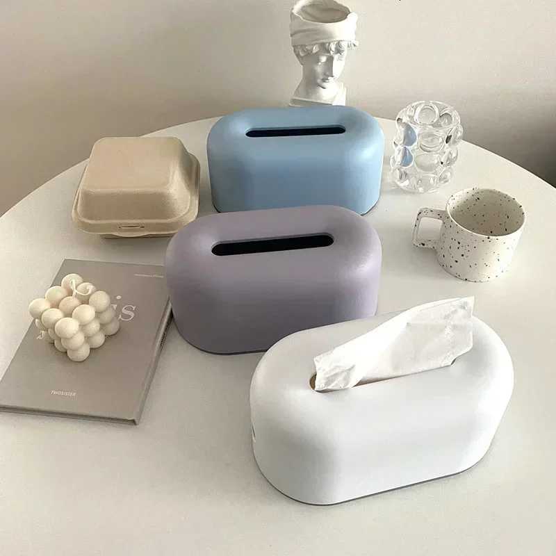 Ins White Plastic Tissue Box Table Organizer Kitchen Bedroom Storage Box Living Room Drawer Office Removable Paper Tissue BoxM251124