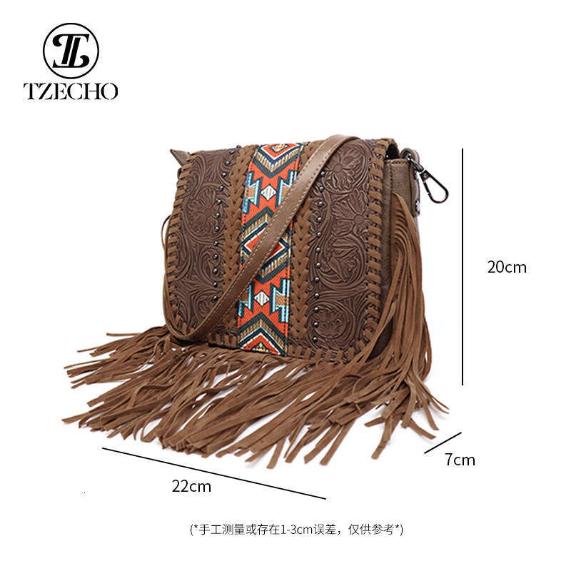 Bohemian ethnic chic Su crossbody shoulder PU leather phone women's bag