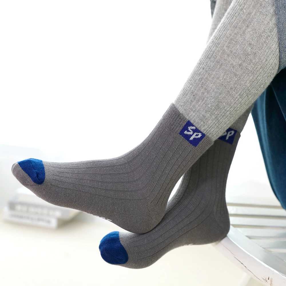 5 Pairs Autumn Winter Warm Children Socks Pure Cotton Patchwork Color Boys Girls Sports Socks Student Outdoor Basketball Socks G251124