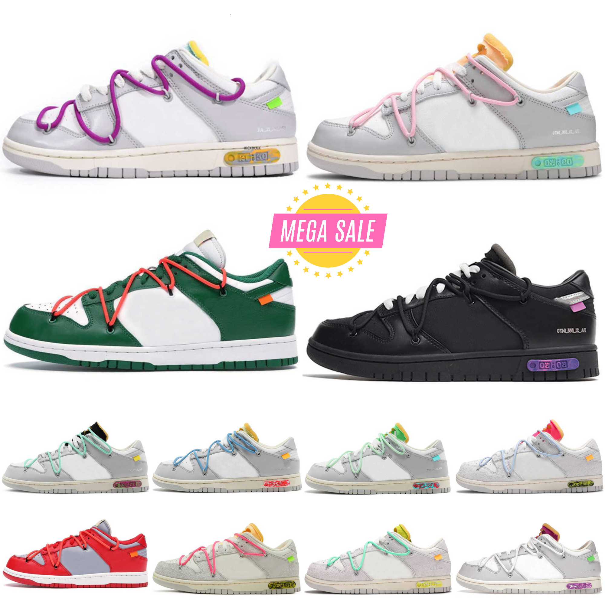 The Lot 01- 50 Sports Shoes Designer Mens Women 03 31 32 Luxury White Black Pandas Trainers Shoe Green Thick Rope Traisners Pure Grey Blue Mesh Vintage Outdoor Sneakers