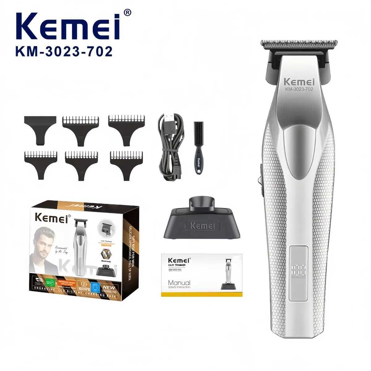 Kemei Hair Trimmer Professional Hair Clipper Electric Haircut Machine Rechargeable Hair Clipper 0 MM Trimmer for Men KM-3023-702 L251124