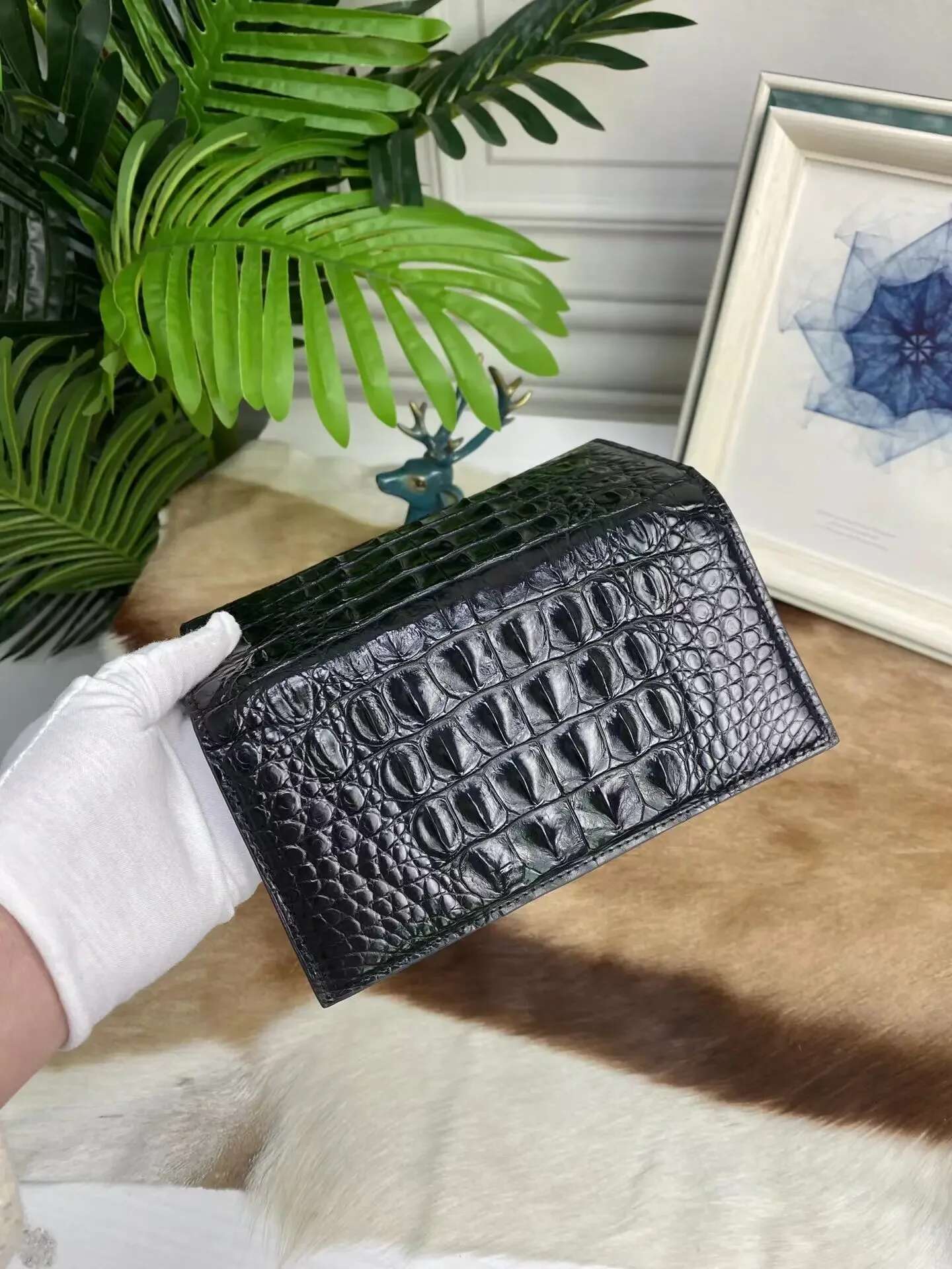 2024 Fashion Business Men's Alligator Wallets Crocodile Genuine Leather Long Organizer Wallet Boy Brand Card Holder Purse