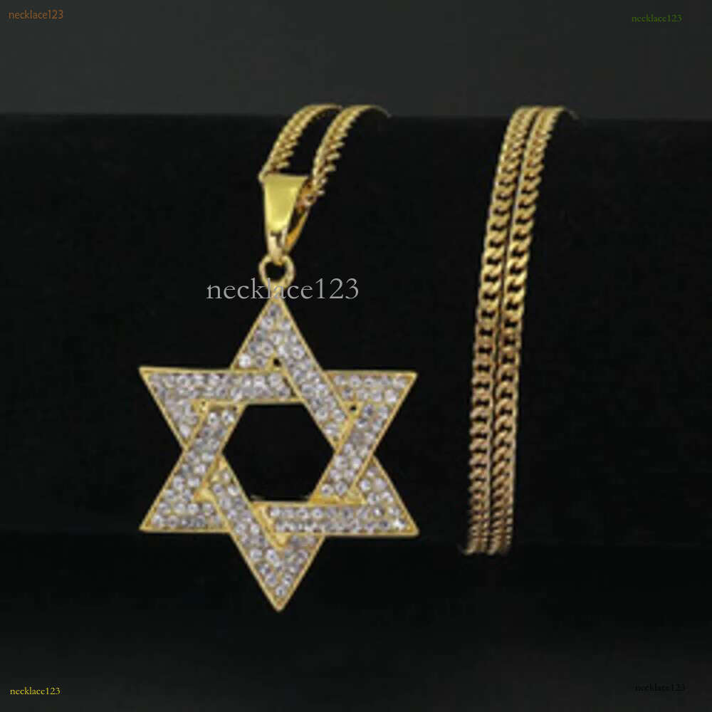 cuban Moissanite pendant necklace pass GRA certified Rhie Star of David Pendant Necklace Hip Hop Jewelry sier