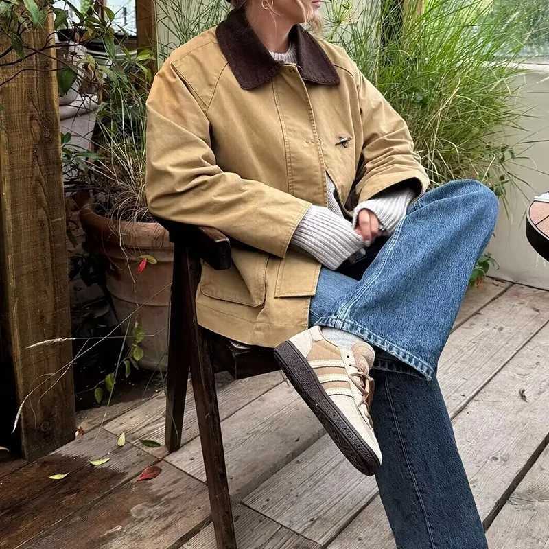 Winter Jackets Womens Parkas Coat Watm Thick Casual Loose Outwear Patchwork Long Sleeve Tops With Pockets Jackets J251124