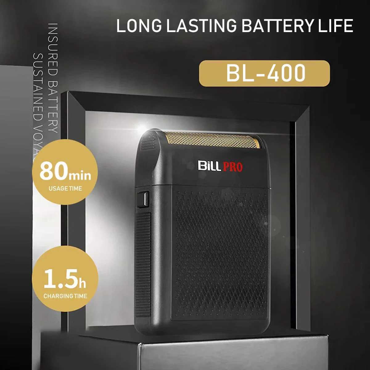 BL-400 Mens Electric Shaver - Long-Lasting Battery Portable and Travel-Friendly High-Speed Drive Quick Charging Mini Body L251124