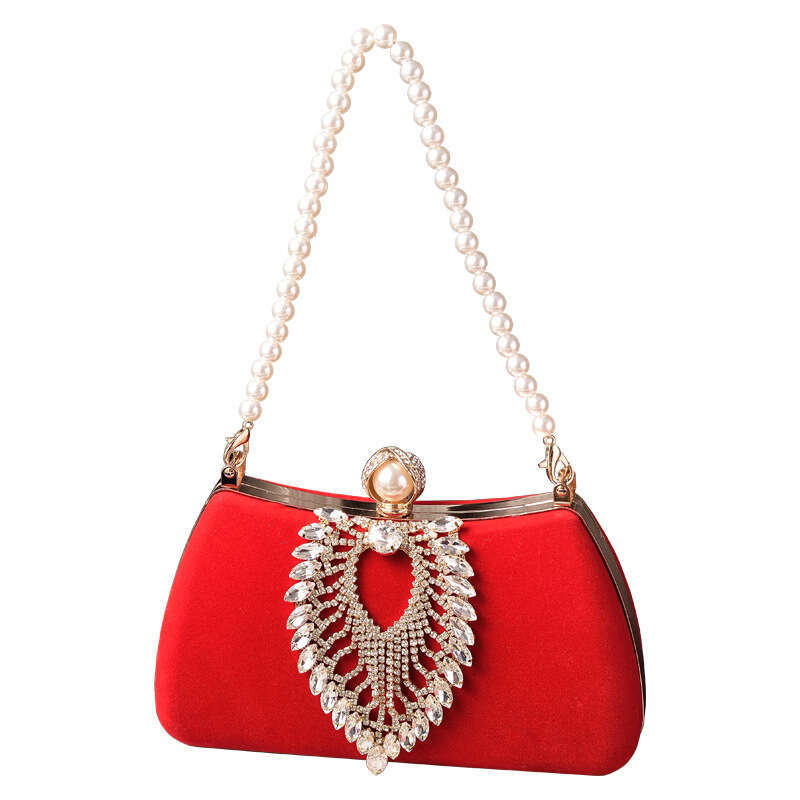 Dinner Bag Fashion Diamond Velvet Dinner Black Noble Dress Qipao Bag Party Bride Bag KQ