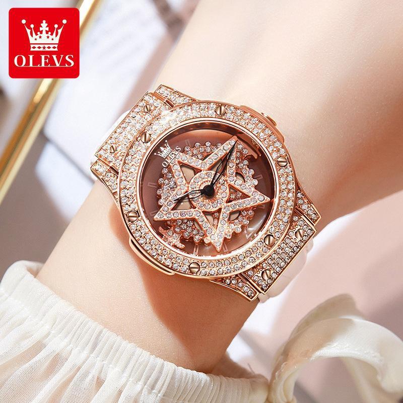 OLEVS Luxury Outdoor Watch Dropshipping Hollow Diamond Snowflake Design Best-selling Quartz Watch Designer Watch Free Delivery Wholesale