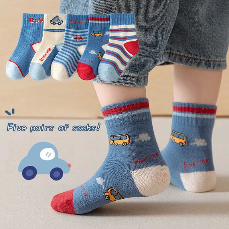 5 Pairs Autumn Winter New STYle CHIldrens SOCKS Mid-high Long Dinosaur Design Boys Girls Baby SOCKS G251124