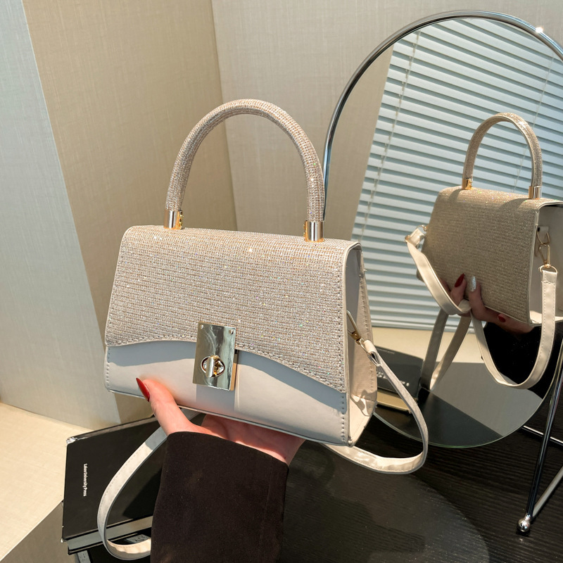 2024 Autumn/winter New Women's High End Fashion Multi Functional Designer Handbag With Bright Star Texture Single Shoulder Crossbody Bag
