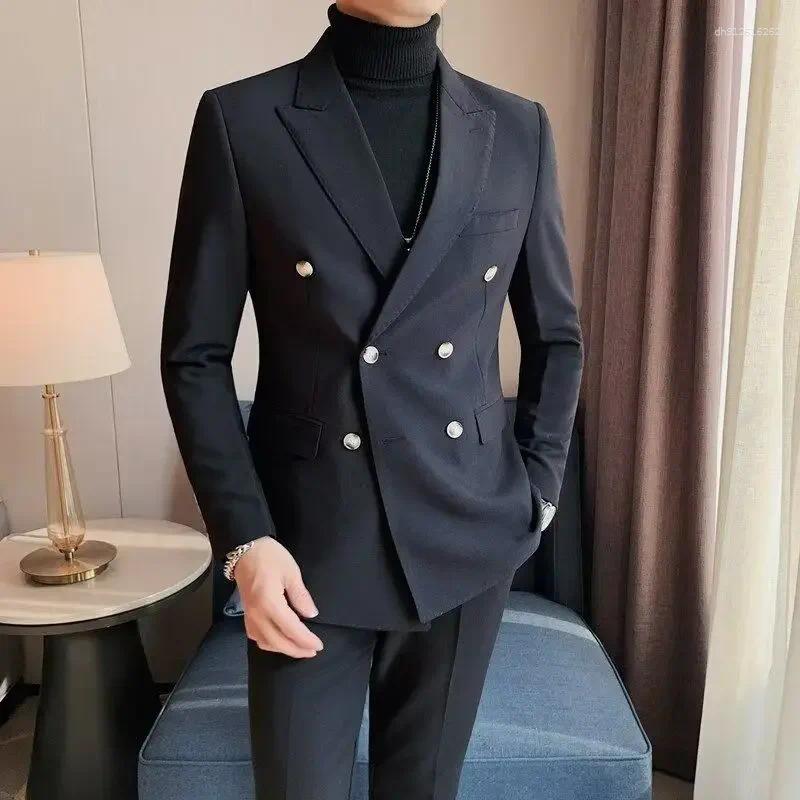 Men's Suits Spring Autumn Jacket For Men Thin Casual Slim Fit Gentleman Classic Clothing Man And Blazers Clothes Luxury Designer Coats