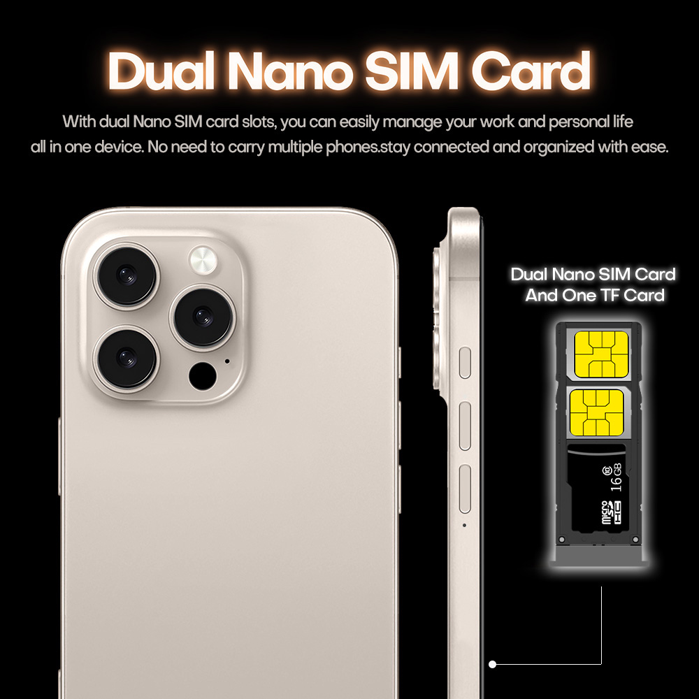 i16 Pro Max Android Phone 7.3-inch HD,Android 14 ,Snapdragon 8 Gen 3 CPU,16GB+1TB ,72MP+108MP Camera Pixels, 8000mAh Battery 5G Dual Sim Card,Global V