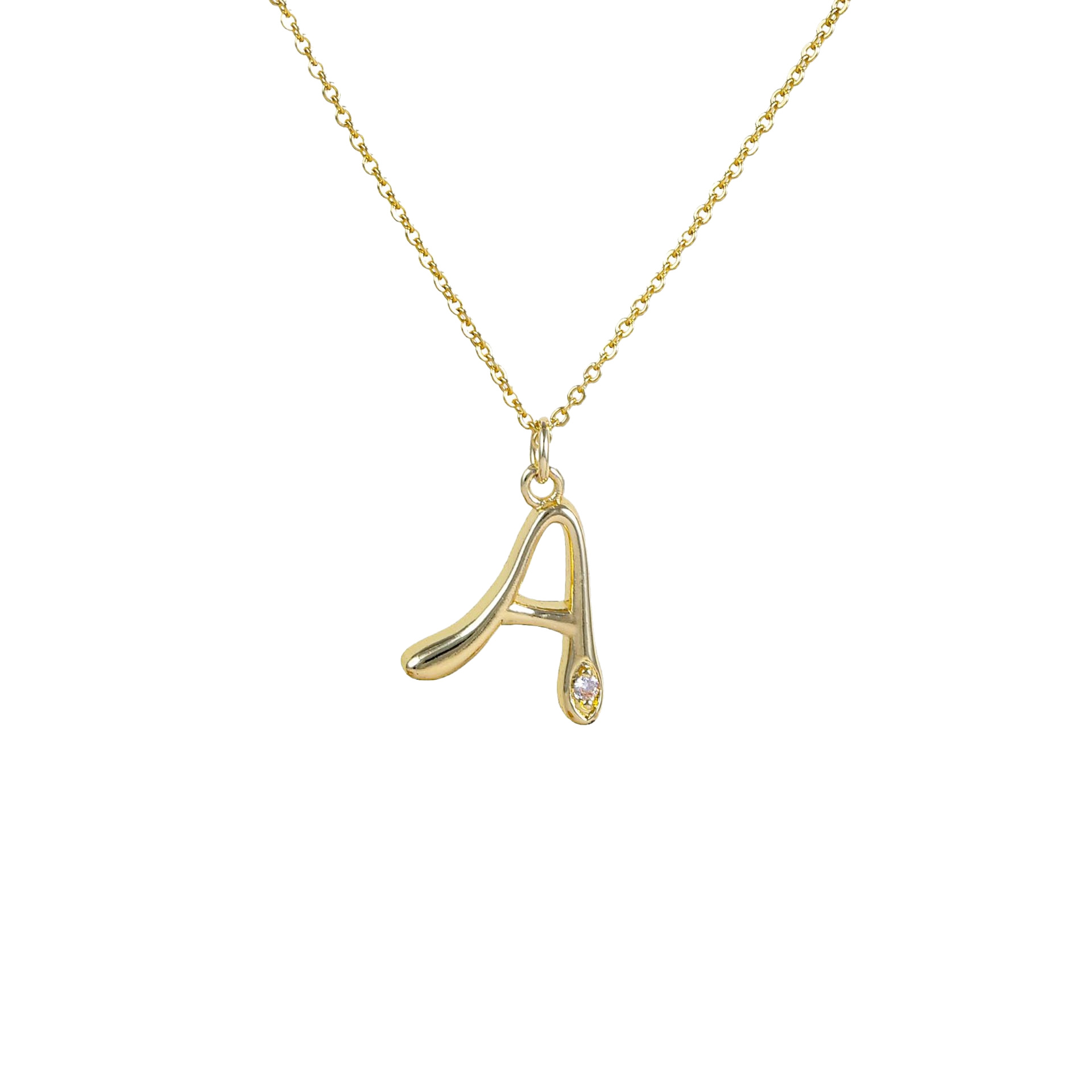Designer Jewellery High Quality 18K Gold Plated Initial Letter Charm Necklace with Zircon Accents for All Occasions Personalized Gift Textured Elegant