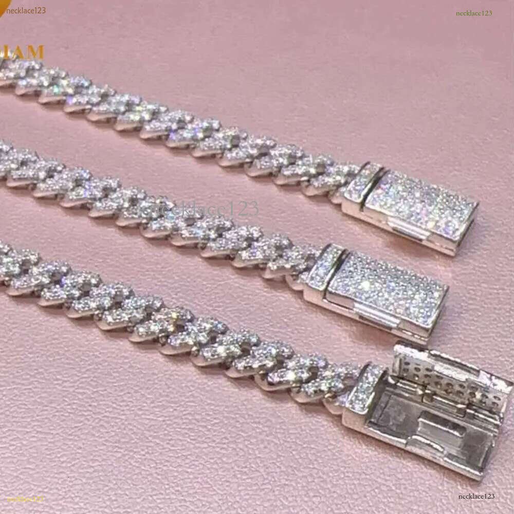 Fashion Hip Pop Jewelry 9mm Width Sier Plated Iced Out Cubic Zirconia Brass Cuban k Chain Bracelet