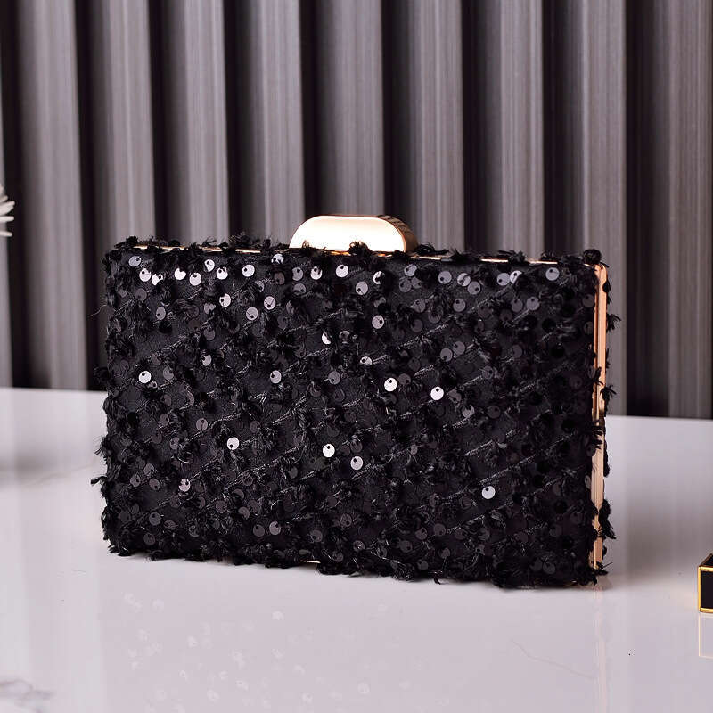 Dinner Bag New Bead Banquet Velvet Cheongsam Black Versatile High End Dress Bag KQ