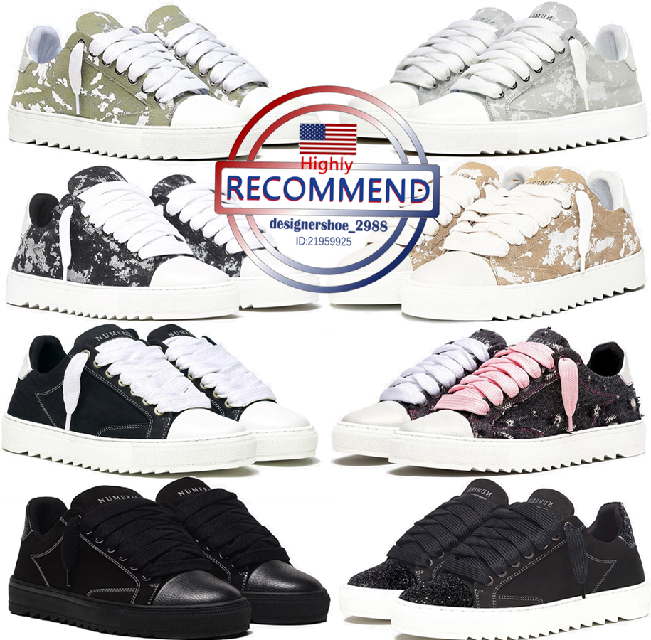 Top quality luxury women man Numeris Atelier trainers casual shoes leather toe cap thick rubber sole canvas runner sport flexibility couple skatebording with box