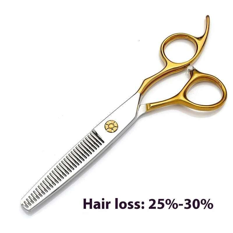6.0 Inch VG-10 Steel Salon Hair Stylist Professional Thinning Gold Color Hairdressing Scissors
