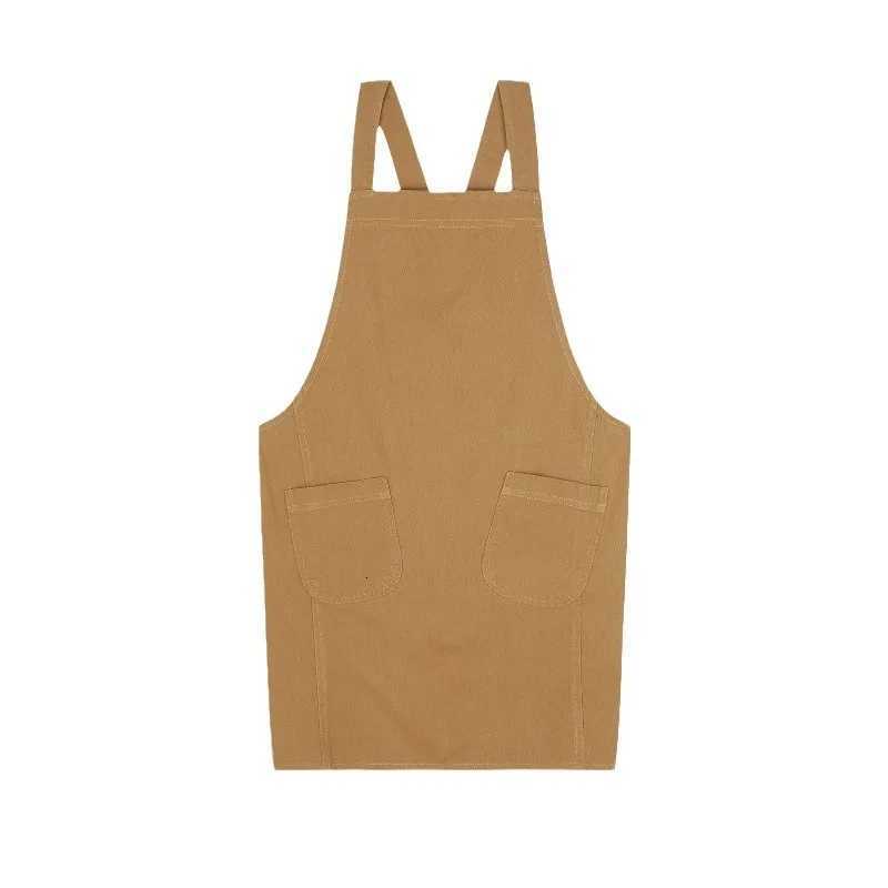 Brief Nordic Wind Pleated Skirt Cotton Linen Apron Women Girls Vintage Apron Gardening Works Cross Back Pinafore Dress C251124