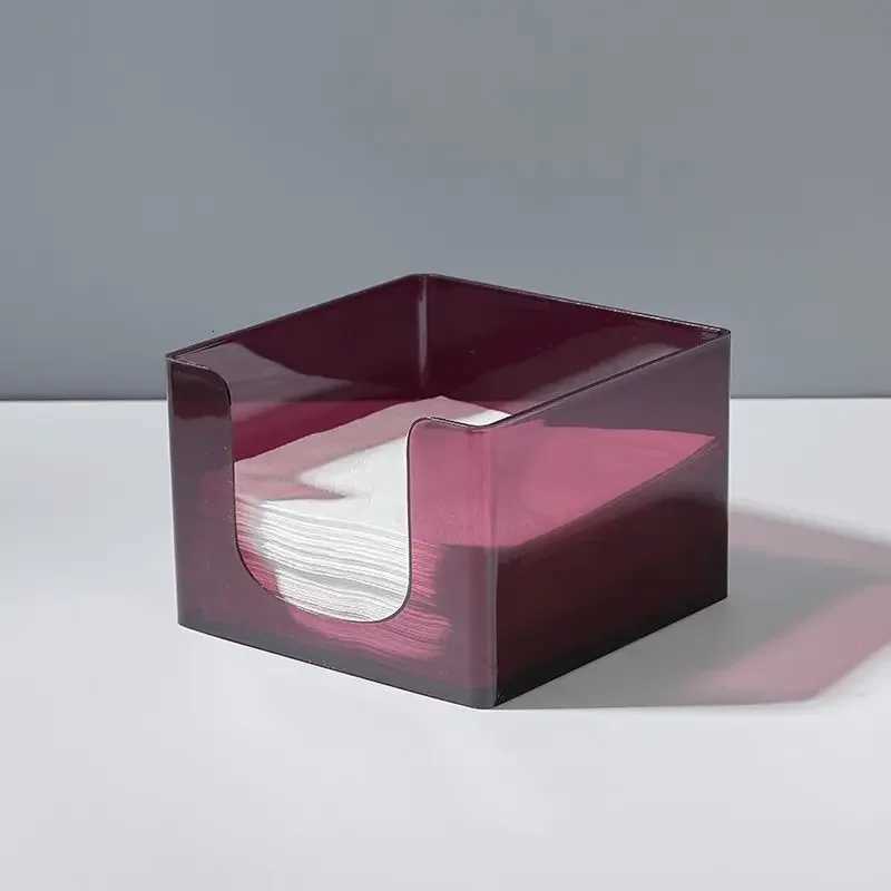 Acrylic Square Restaurant Tissue Storage Box Household Square Simple and Fashionable Tissue BoxM251124