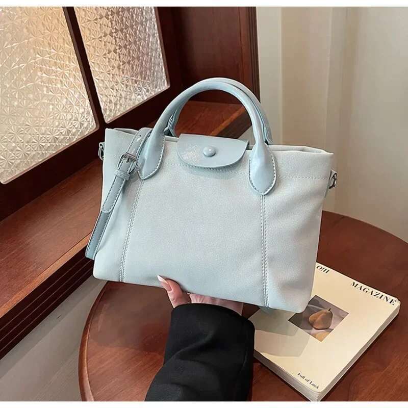 Luxury Designer Paris Designer Crossbody Bag For Women - Elegant Solid Color Leather Tote Vintage Large Capacity Shopper