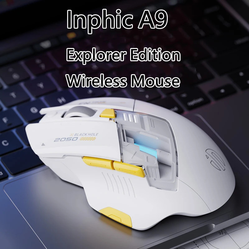 Inphic A9 Explorer Wireless Gaming Mouse 500mA Battery Level Display Ergonomics Bluetooth Office Mouse For PC Laptop 251121 - view 5