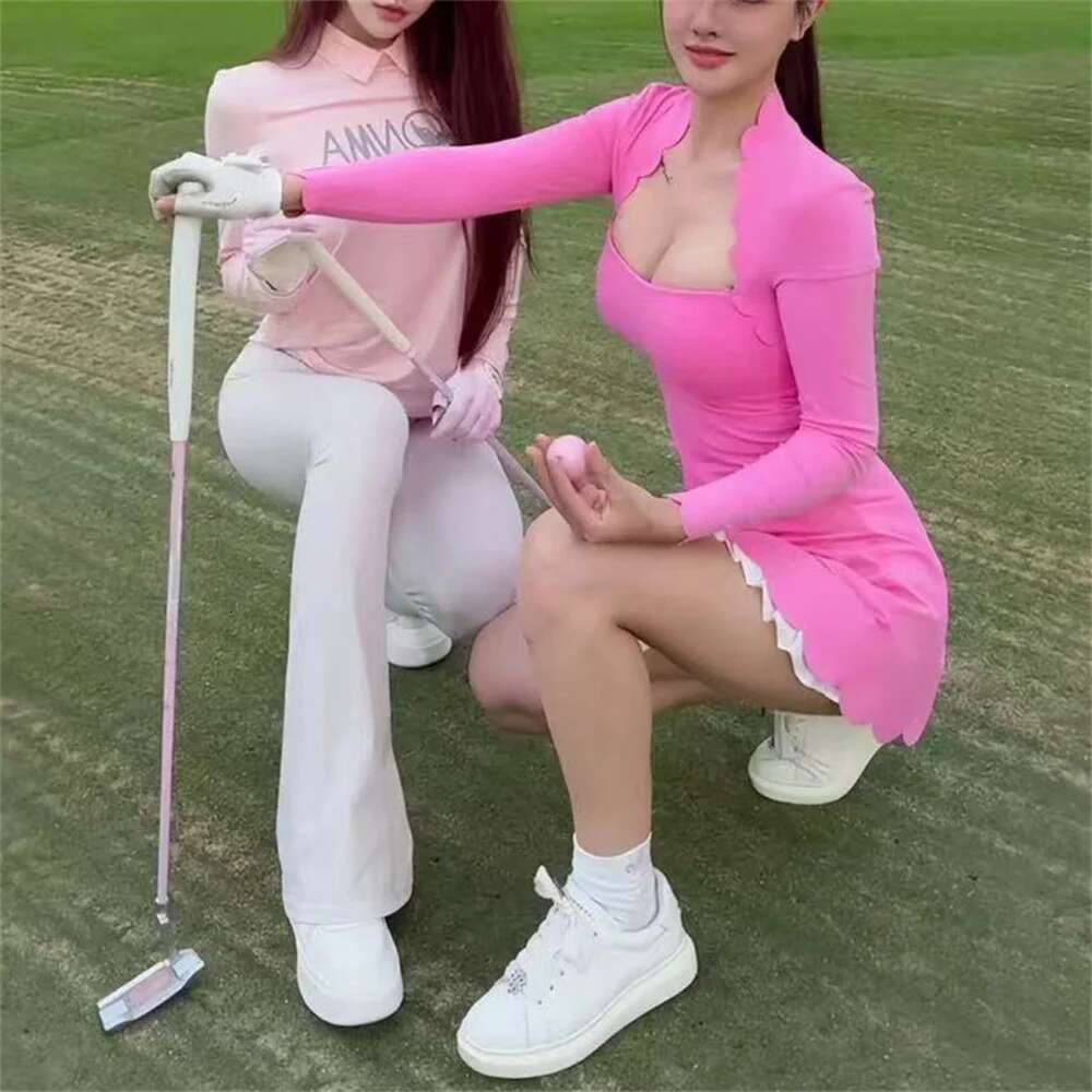 2025 Pad Yoga Set Clothes Women Long Sleeve Tennis Anti Shorts Skirt Breathable Quick-Drying One-Piece Jumpsuit Dress Golf Wear