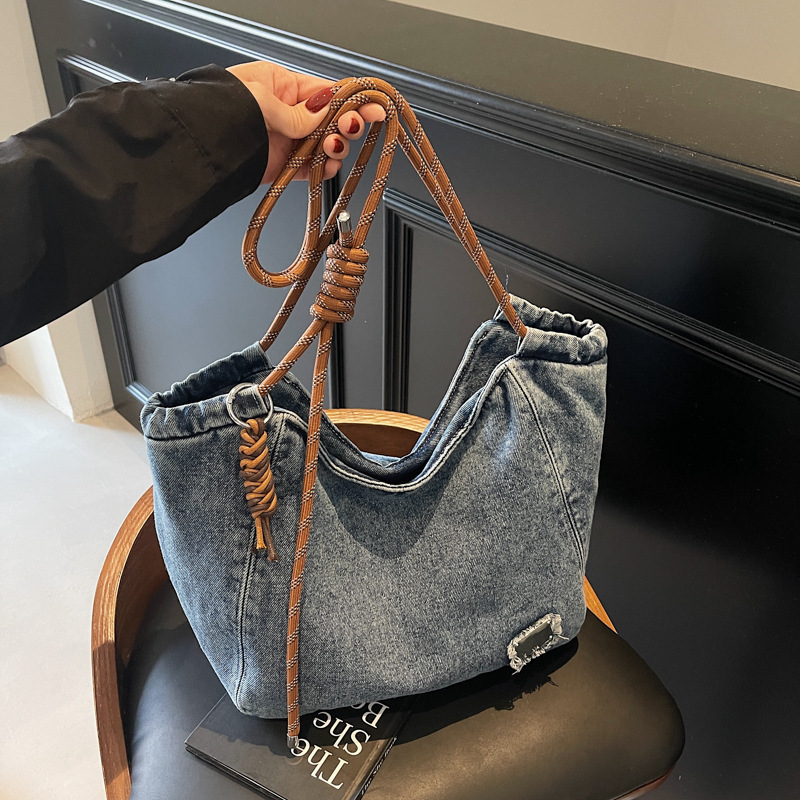 designer bag Cowboy cloth women's large capacity fashionable casual shoulder crossbody bag class commuting tote bag