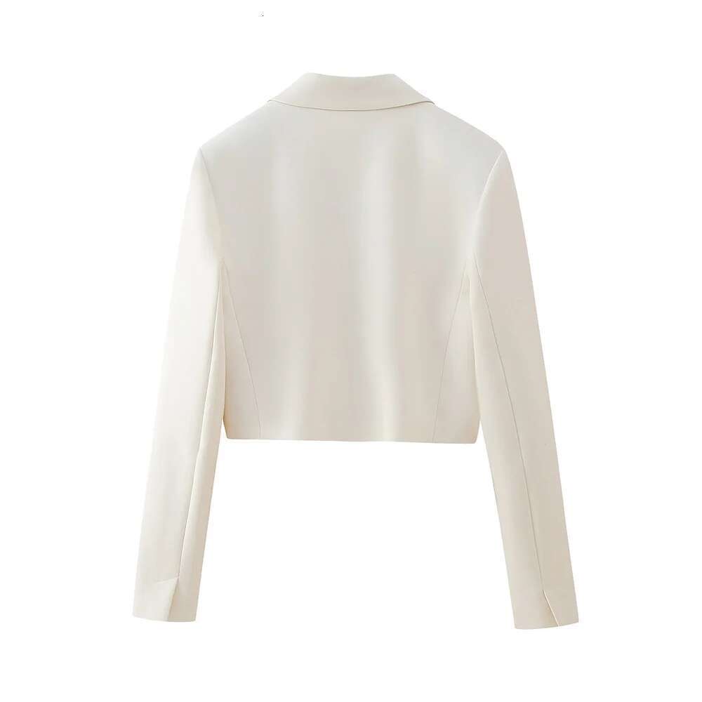 Designer Clothes Spring New Women's Casual Versatile Fit Solid Color Buckle Free Long Sleeved Short Suit Coat