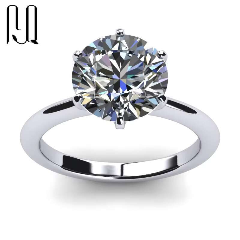 PYQ 925 Sterling Silver Solitaire Moissanite Engagement Rings for Women 3ct 5ct Womens Jewelry