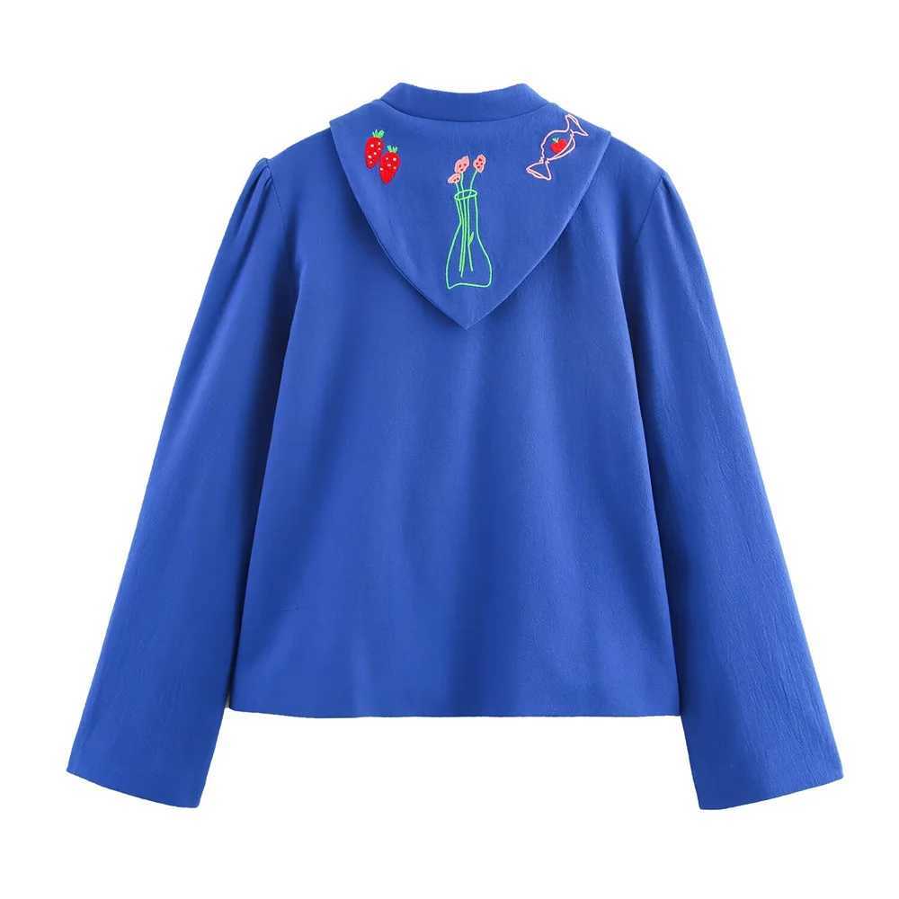 Spring and Autumn New Womens Fashion Style Simple and Versatile Embroidered Long Sleeve Coat J251124