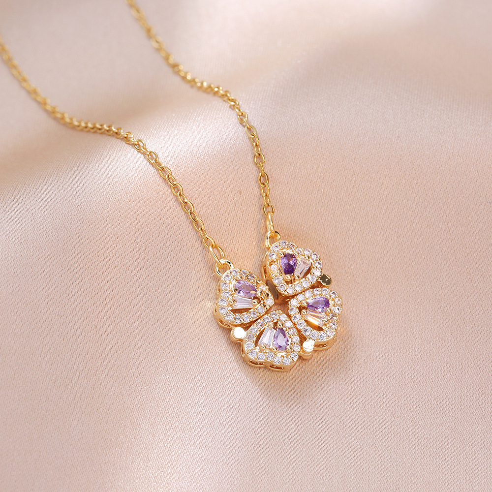 INS moissanite chain designer necklace designer necklace for woman diamond chain luxury jewelry women mens necklace heart linked to heart Foldable cla - view 8