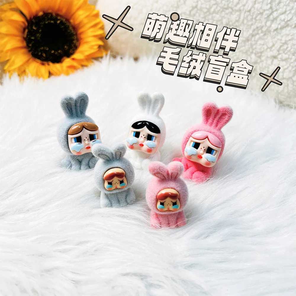 Flocking Crying Baby Blind Box Orange Little Police Officer 3D Cute Particle Doll Trendy Play Mystery Box Gift WholesaleT250424