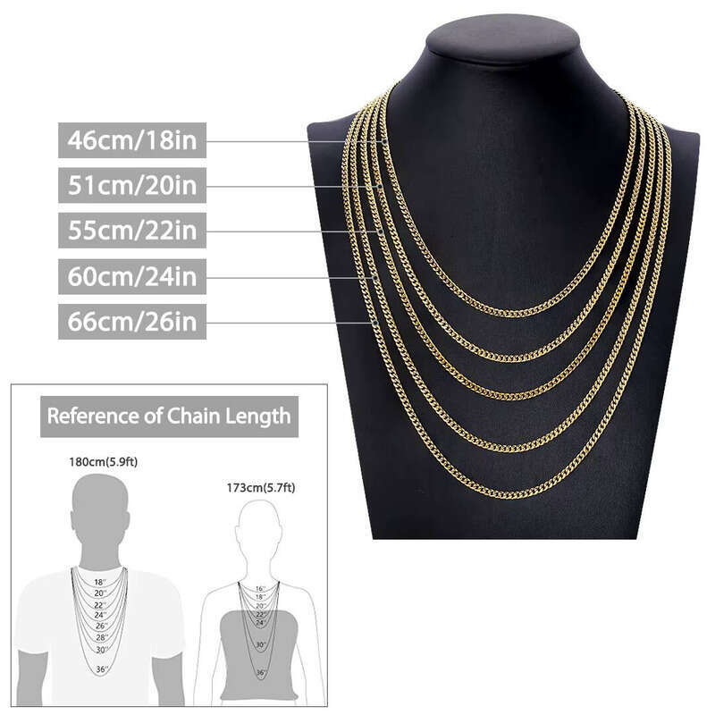 Gold PVD Plated Cuban 3mm 6mm Miami Curb Chain 18 20 22 24 26inch Unisex Hip Hop Jewelry Necklace a7