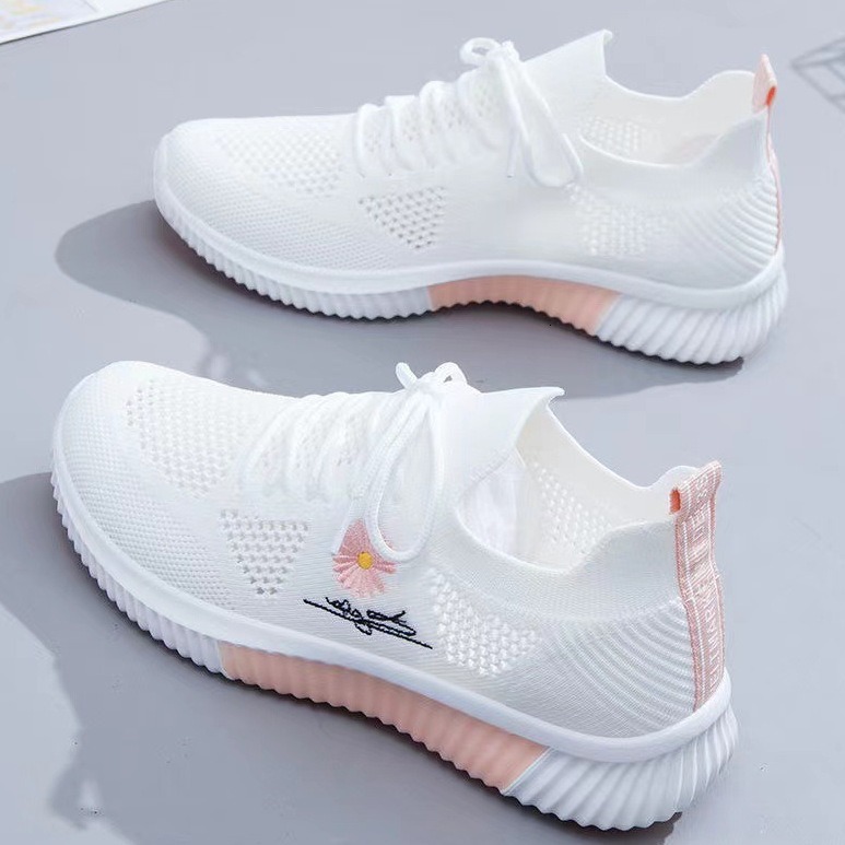 Summer New Little Daisy White Casual Versatile Korean Edition Sports Mesh Shoes Breathable Thin Soft Bottom Ddmysaturn Ddmysaturn