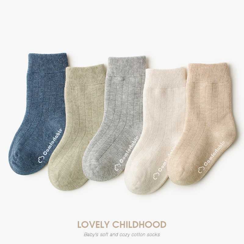 100 Cotton Anti-Slip Long Socks for Infants 0-12 Years High Ribbed Fashionable Boys Girls Newborn Baby Socks G251124
