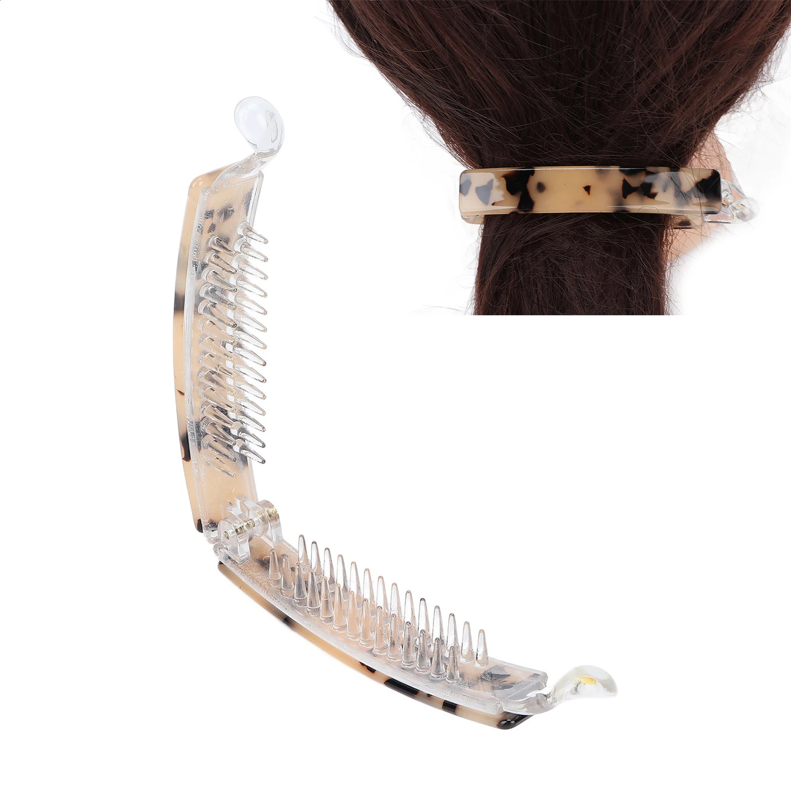 Hair Claw Banana Barrettes Hair Nonslip Clip Fashion Long Hair Styling Accessories for Girls WomenBeige Tortoiseshell 250417