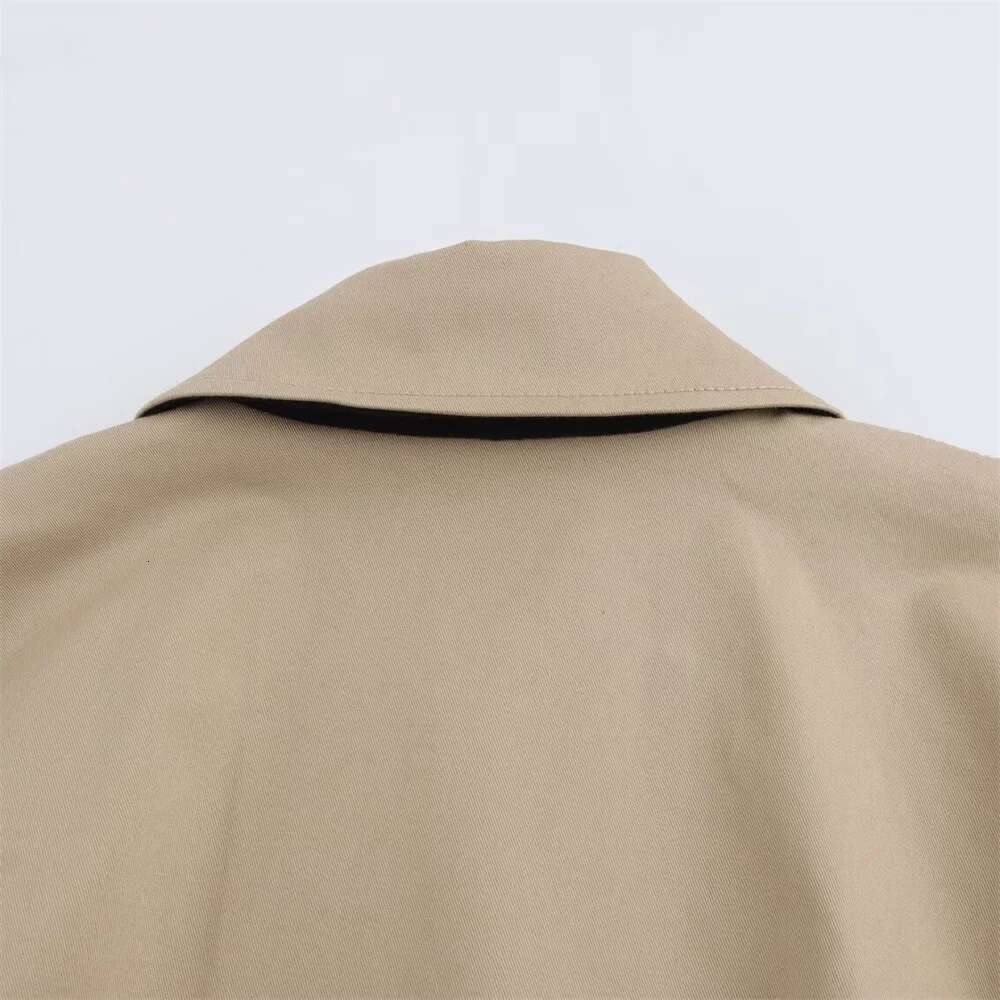 Designer Clothes Autumn New Product Women's Casual Versatile Belt Decoration Solid Color Collar Jacket Windbreaker Style Short Coat