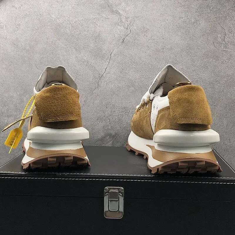 High Quality Male Sneakers Platform Men Autumn Winter Fashion Design Wide Lace-up Faux Suede Sneaker Sports Shoes Tenis