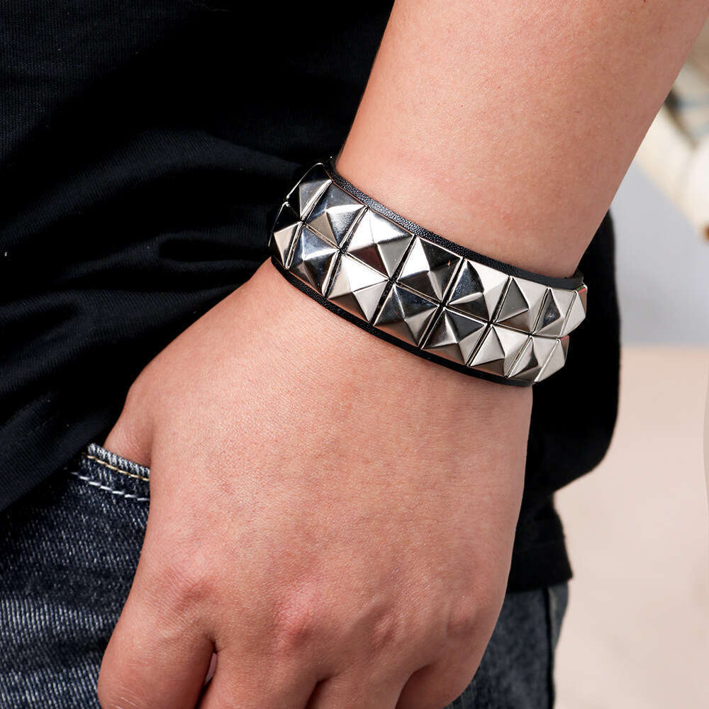 Men's jewelry non mainstream personality punk style bracelet street men PU leather wrist trend