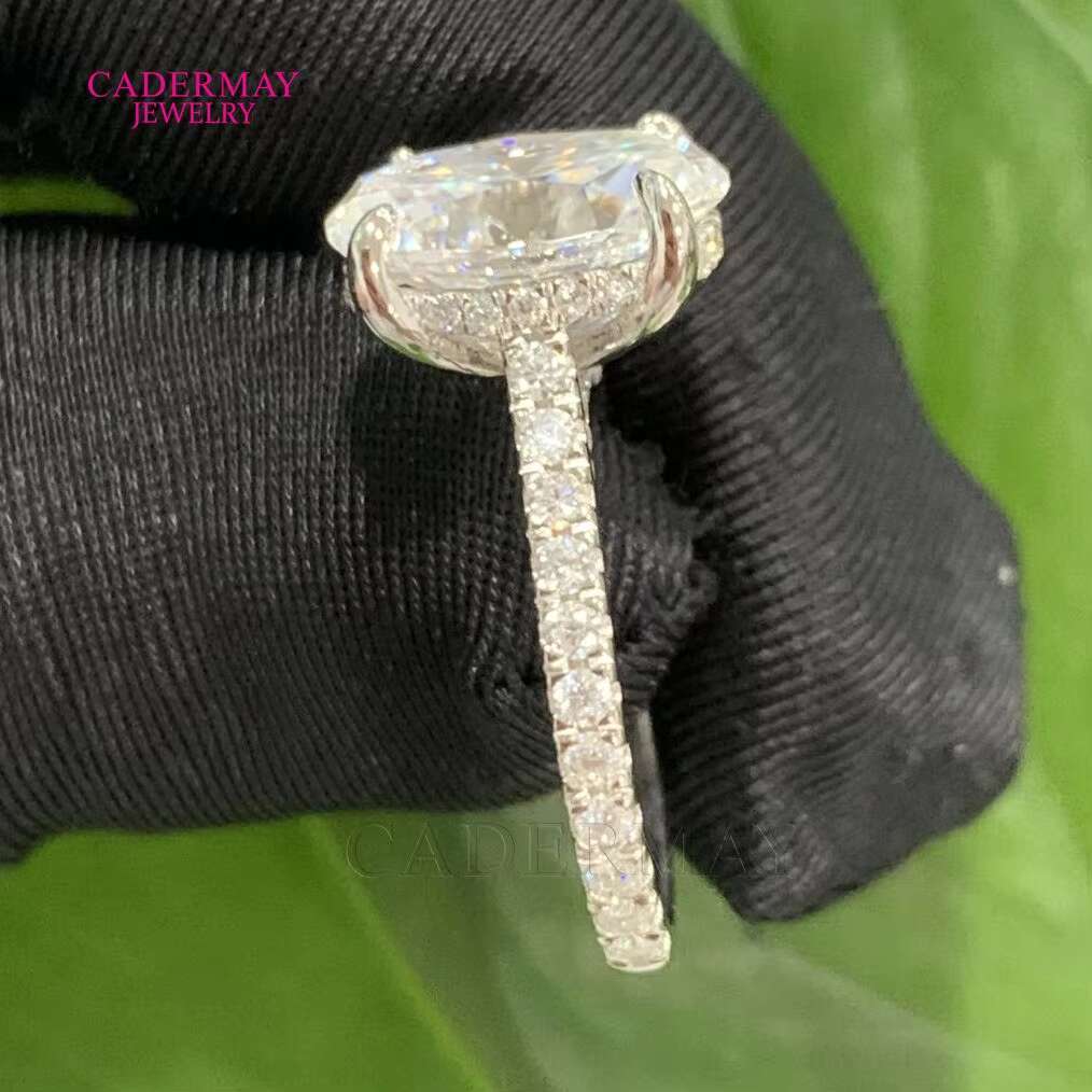 S925 Silver Sterling Long Oval 5ct Fancy Moissanite D VVS1 Pass Diamond Tester Engagement Wedding Rings Brand